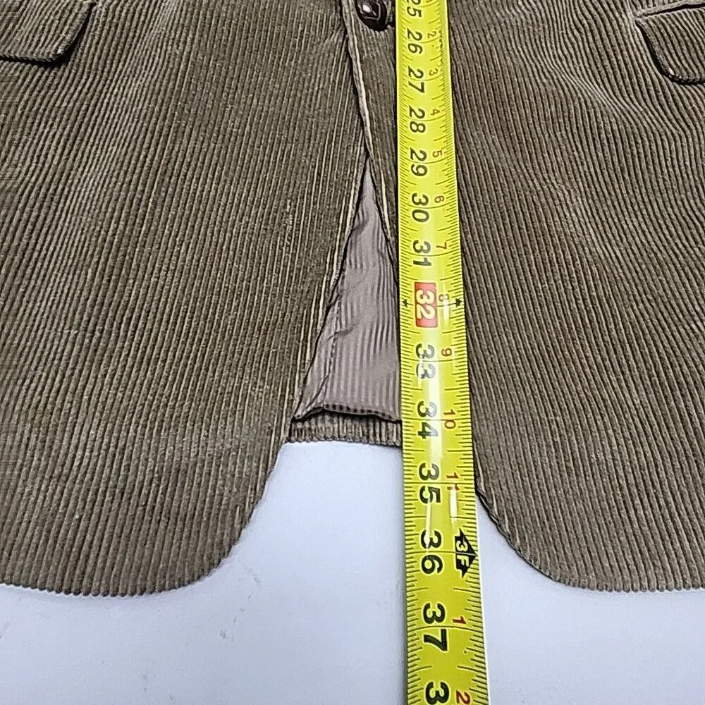 Norman Wells Blazer Jacket Beige Tan Corduroy Sportcoat Men Sz 46L Cord 2-Button